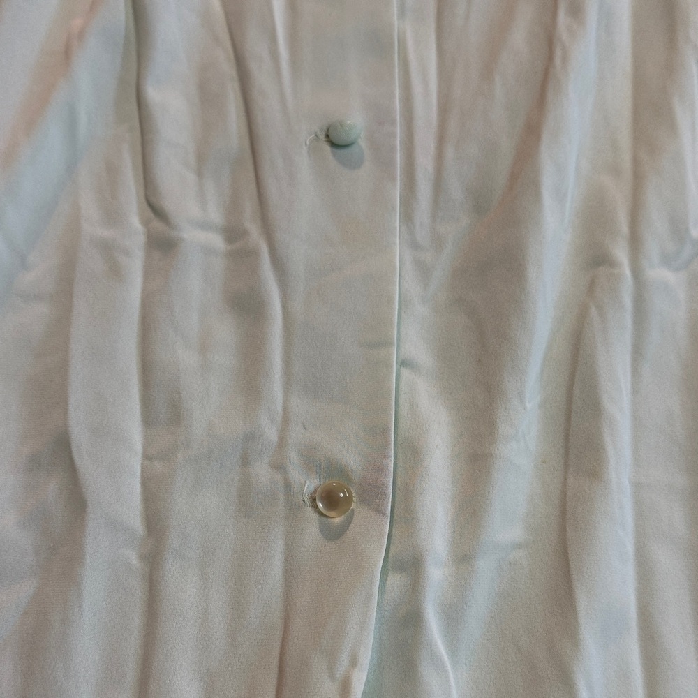 Vintage Shadowline S Mint Green Rosebud Lace Trim Long Robe - Picture 7 of 8